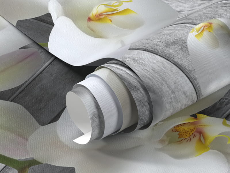 Фотообои Орхидея и жемчуг 3Д фрагмент #1