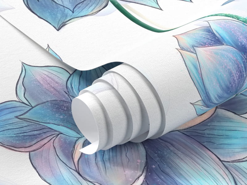 Фотообои Голубой цветущий лотос фрагмент #1