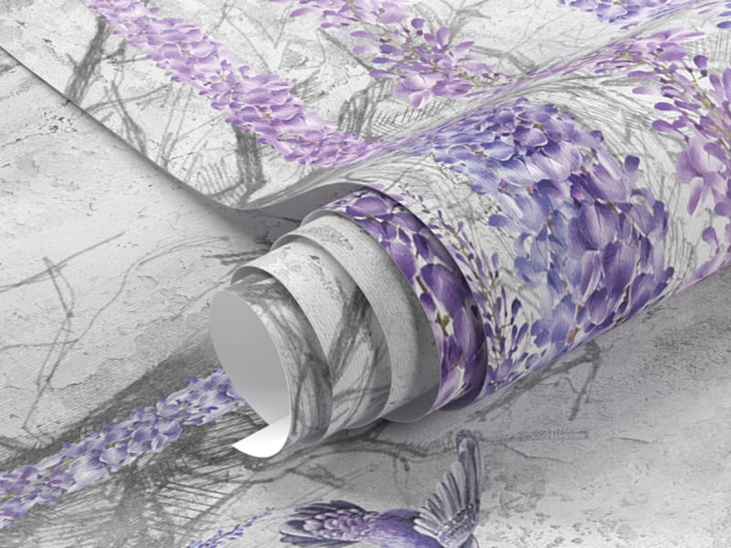 Фотообои Цветущая лиловая глициния фрагмент #1