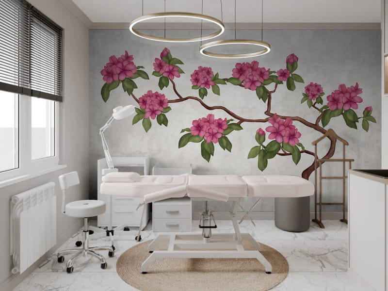 Фотообои Магнолия дерево в интерьере холла