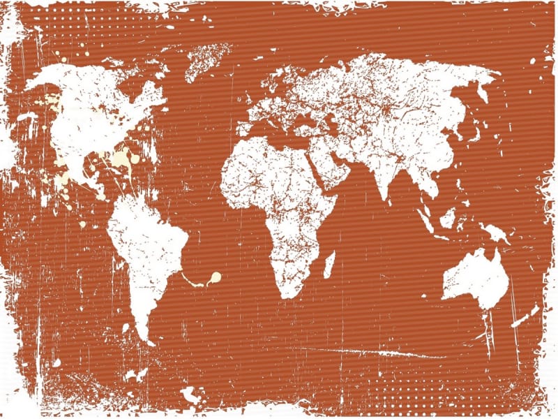 Фотообои Белая карта мира