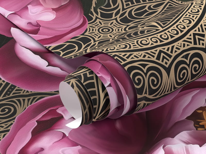 Фотошпалери півонії темні фрагмент # 1