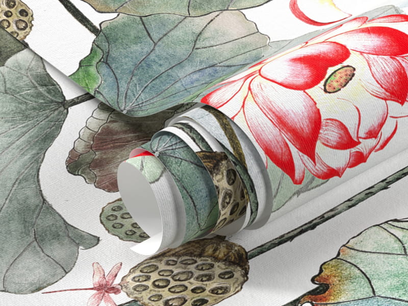 Фотообои Розовые цветы лотоса фрагмент #1