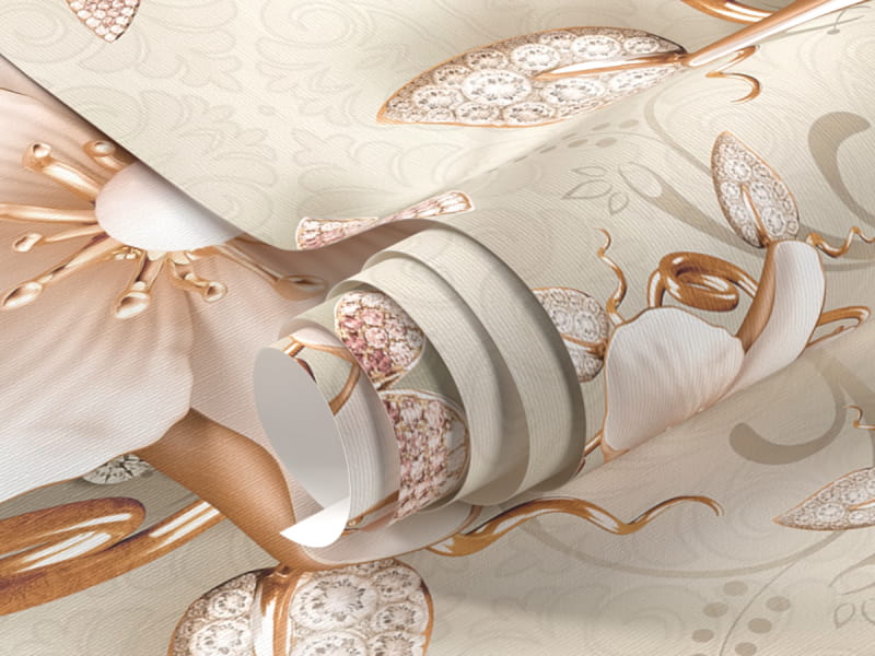 Фотообои Золото в цветах 3Д фрагмент #1