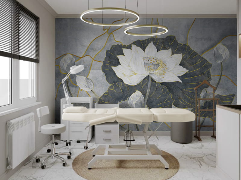 Фотошпалери Водяна лілія в інтер'єрі хола