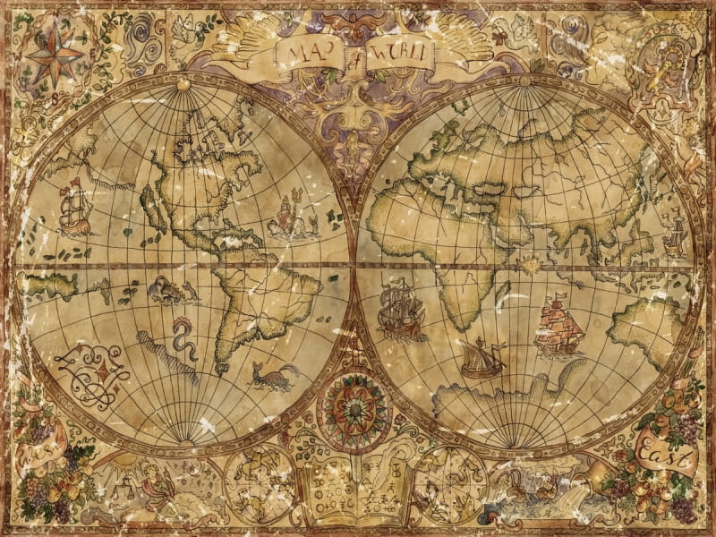 Фотообои Старинная пиратская карта