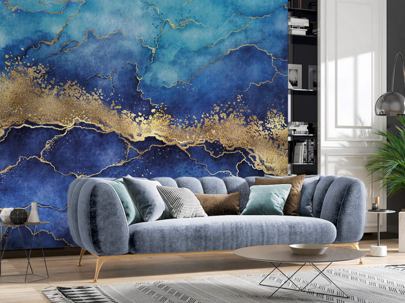 Фотошпалери Ніжний мармур в інтер'єрі вітальні