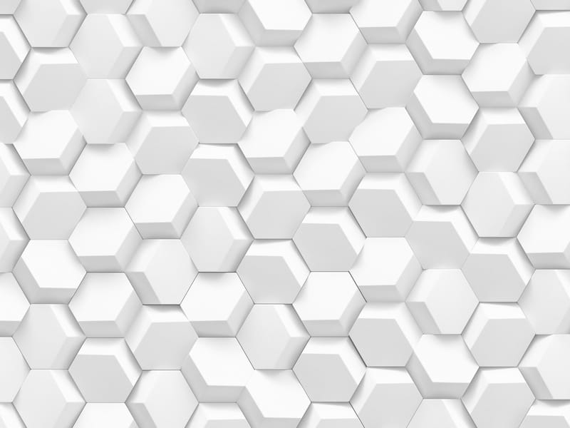 Фотообои Белые шестиугольники 3Д