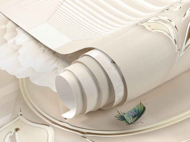 Фотообои Бежевые цветы 3Д фрагмент #1