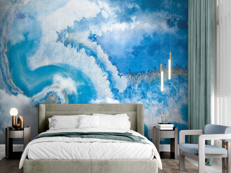 Фотообои Изысканный мрамор в интерьере спальни