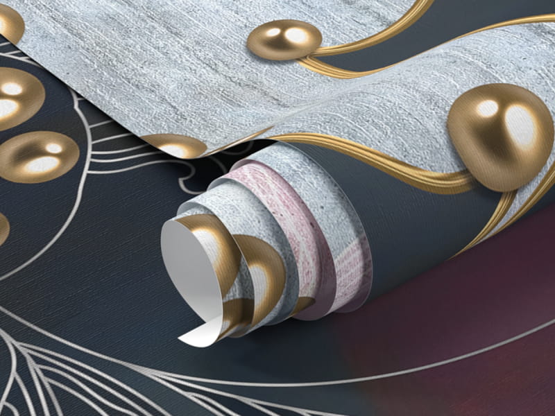 Фотошпалери Квіти з перлинами 3Д фрагмент # 1