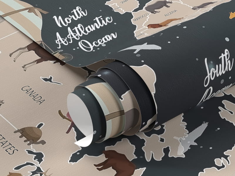 Фотообои Карта животного мира фрагмент #1