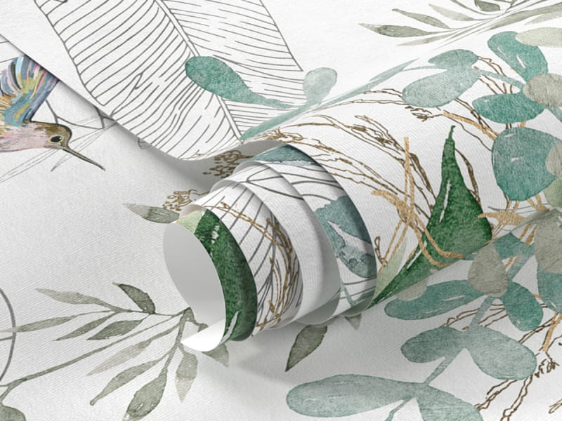 Фотообои Крупные зеленые листья фрагмент #1