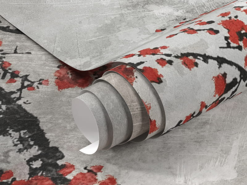 Фотообои Красная сакура фрагмент #1