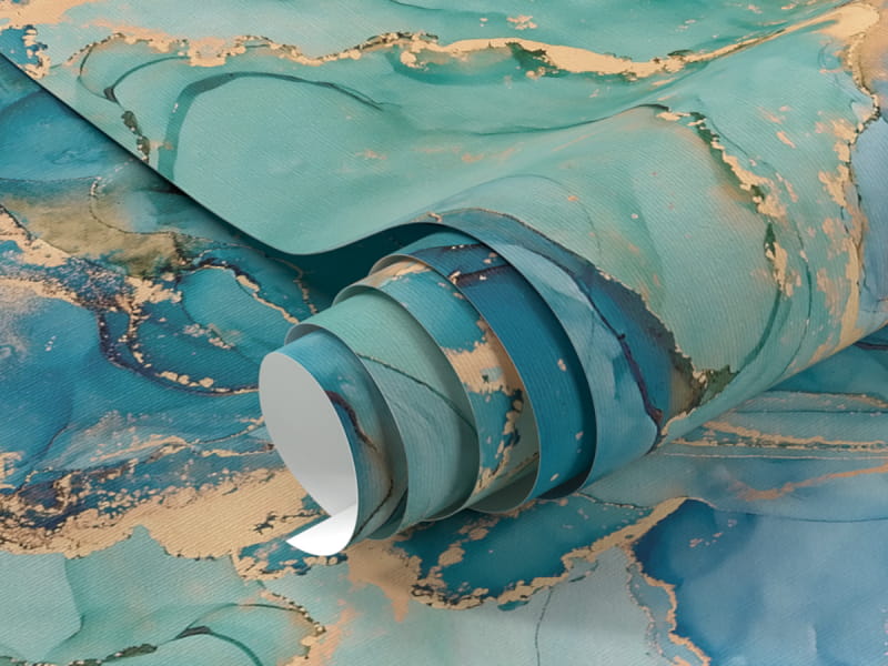 Фотошпалери Синій мармур, флюїд фрагмент # 1