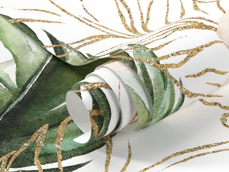 Фотообои Зеленая листва, акварель фрагмент #1