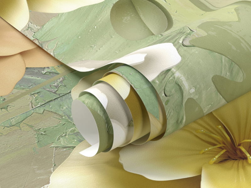 Фотообои Крупные цветы 3Д фрагмент #1