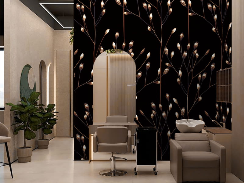 Фотошпалери Ніжні лугові квіти в інтер'єрі хола