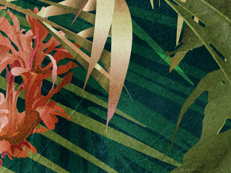 Фотообои Прекрасные листья тропиков фрагмент #1
