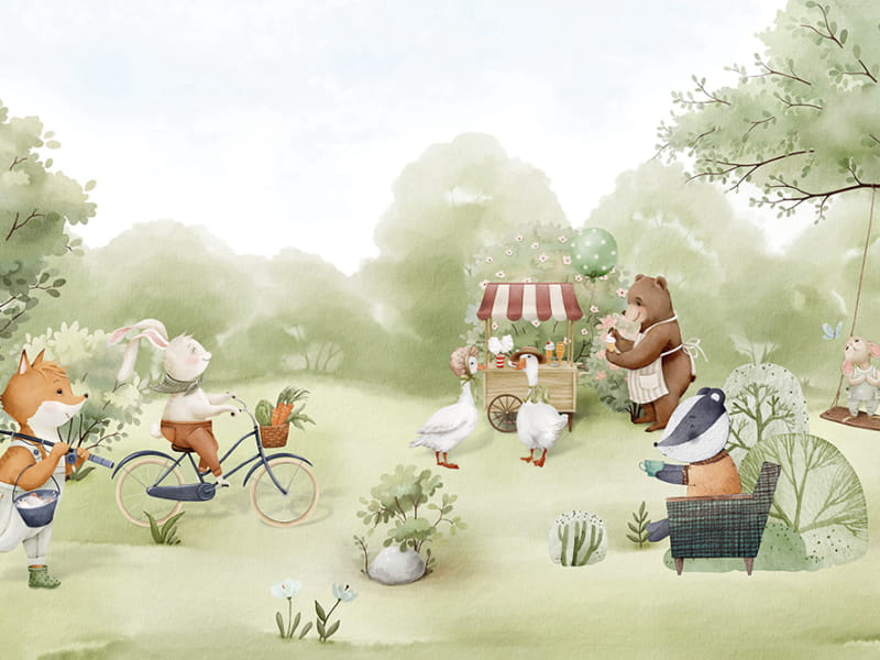 Фотошпалери Прекрасний день лісових звірят