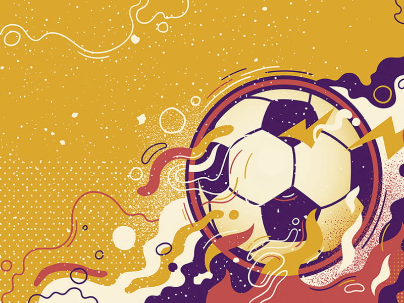 Фотошпалери Яскравий футбольний м'яч