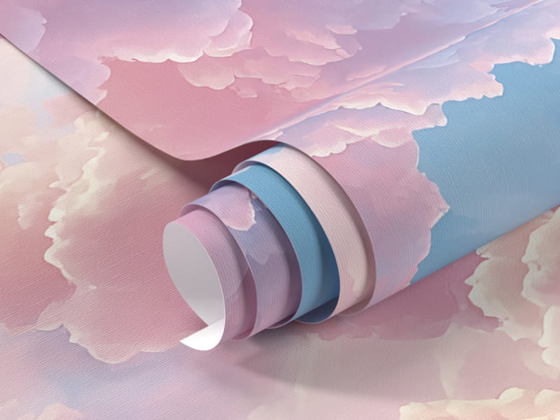 Фотообои Зефирные облака, акварель фрагмент #1