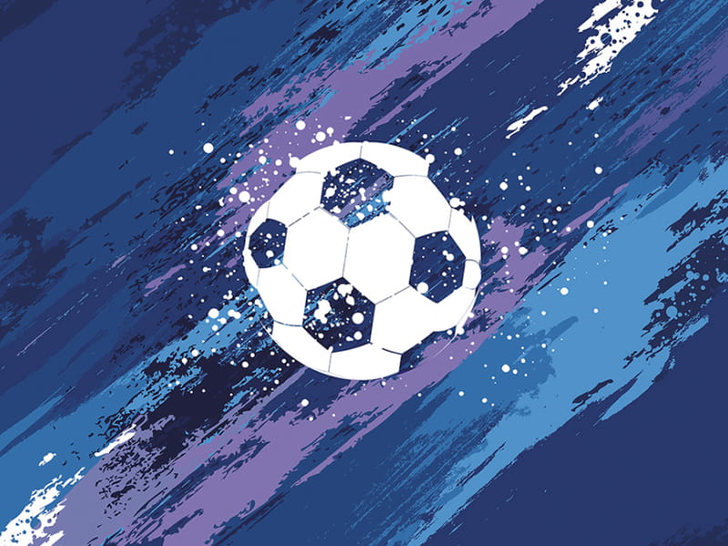 Фотошпалери Футбольний м'яч на блакитному