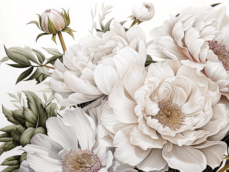 Фотообои Распустившиеся пионы