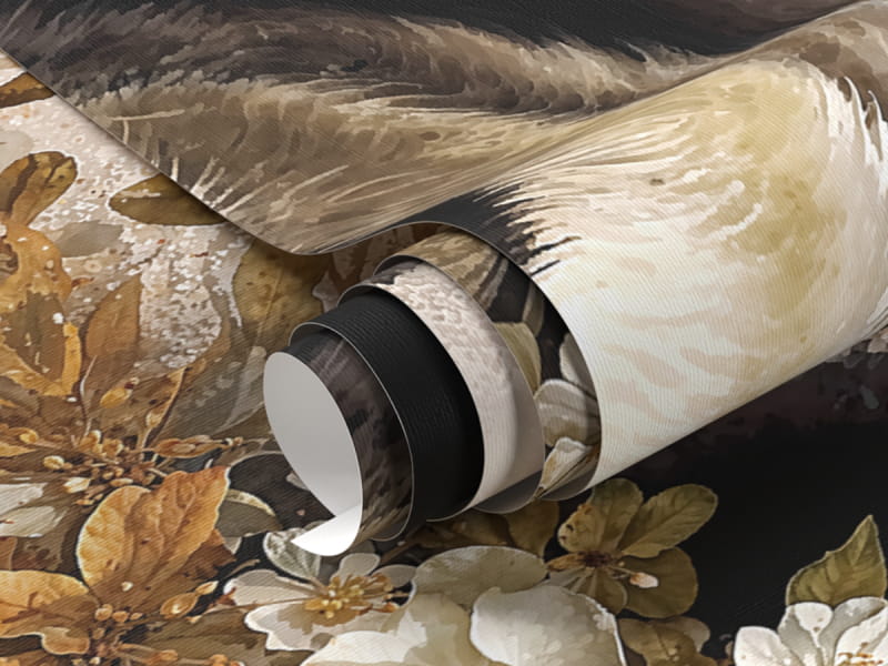 Фотообои Панда в цветах, акварель фрагмент #1