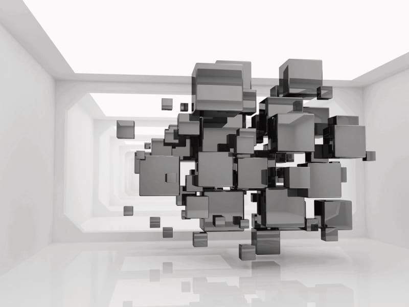 Фотообои 3Д кубики в коридоре