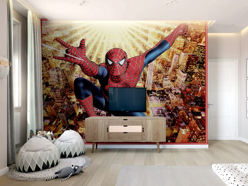 Фотообои Человек-паук над городом на стену. Купить фотообои Человек-паук над городом в интернет-магазине WallArt