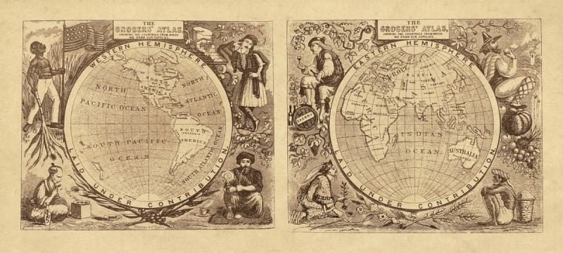 Фотообои Древняя карта земного шара