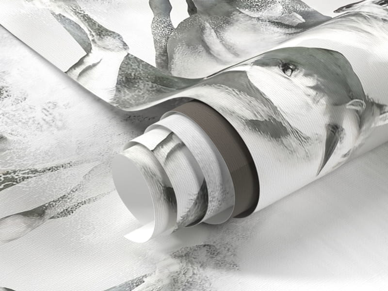 Фотообои Лошади в тумане фрагмент #1