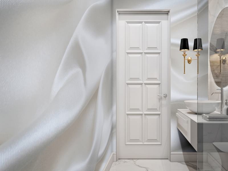Фотошпалери Елегантний білий шовк в інтер'єрі ванної