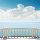 Превью фотоошпалер Балкон біля спокійного моря