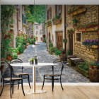 Миниатюра фотообоев Улочки Прованса в интерьере кухни
