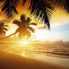 Превью фотоошпалер Захід сонця на пляжі