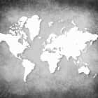Превью фотоошпалер Чорно-біла карта світу