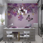 Мініатюра фотошпалер Орхідеї і метелики в інтер'єрі хола