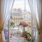 Превью фотоошпалер Париж за вікном