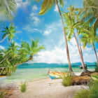 Превью фотоошпалер Тропічний пляж малюнок