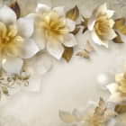 Превью фотоошпалер 3Д квіти і перли