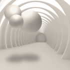 Превью фотообоев Сферы в белом тоннеле