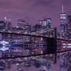 Превью фотообоев Бруклинский мост ночью