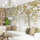 Миниатюра фотообоев Изысканное дерево в интерьере гостиной