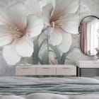 Мініатюра фотошпалер Великі лілії в інтер'єрі спальні