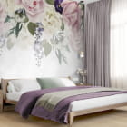 Миниатюра фотообоев Весенний букет роз в интерьере спальни