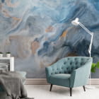 Миниатюра фотообоев Акварельный камень в интерьере гостиной