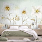 Миниатюра фотообоев Утренние цветы в интерьере спальни