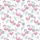 Превью фотообоев Стая розовых фламинго